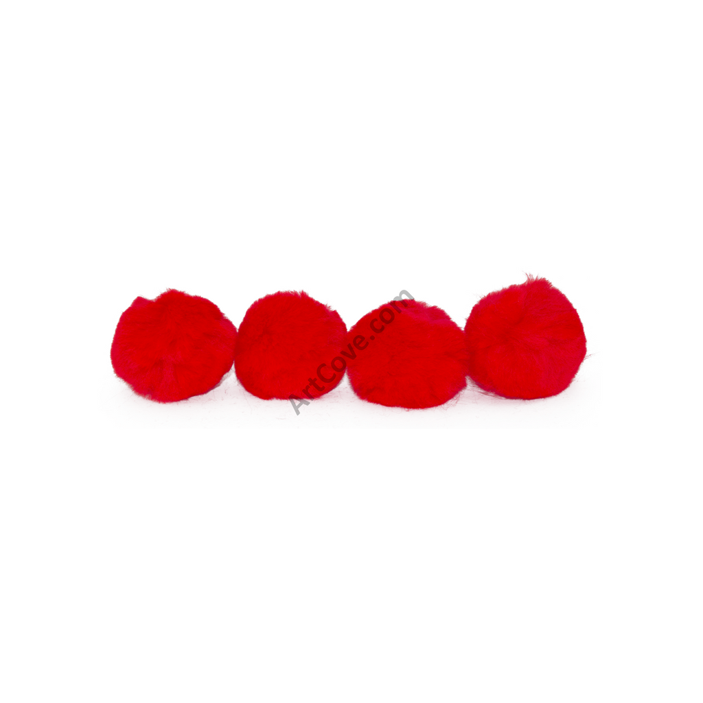 1 inch Red Small Craft Pom Poms 100 Pieces