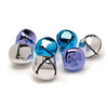 1.5 Inch 36mm Purple Blue Silver Large Jingle Bells 8 Pieces - artcovecrafts.com