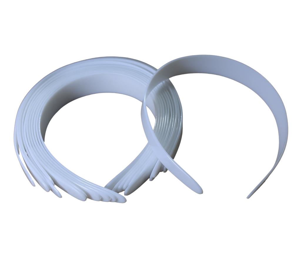 1 inch 25mm Wide White Plain Plastic Headbands Bulk 12 Pieces