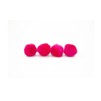 0.5 inch Neon Pink Tiny Craft Pom Poms 100 Pieces - artcovecrafts.com