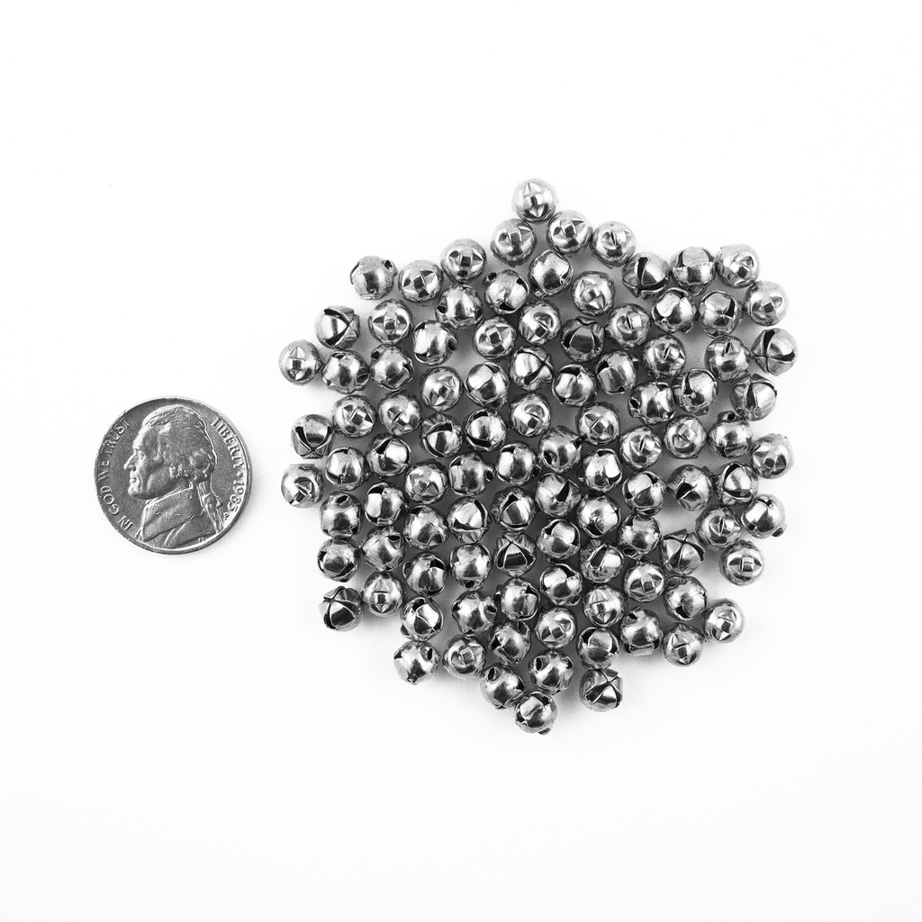 6mm silver jingle bells 25 pieces tiny bells for crafts and jewelry making
