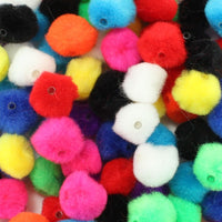0.5 & 1 inch Multi Colored Pom Pom Beads 75 Pieces - artcovecrafts.com