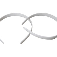 0.5 inch Wide White Plain Plastic Headbands Bulk 
