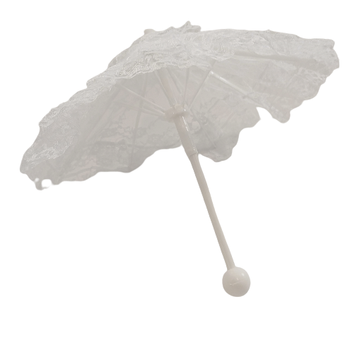 9 Inch White Parasol Lace Umbrella
