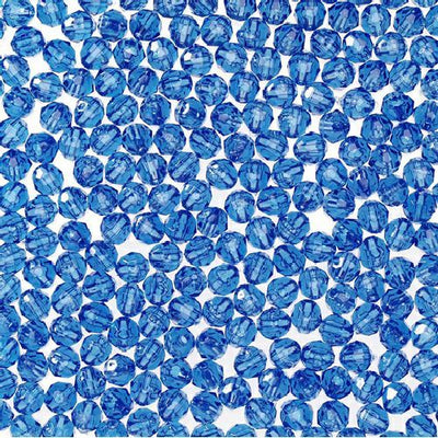 8mm Faceted Plastic Beads Transparent Dark Sapphire Bulk 1,000 Pieces - artcovecrafts.com