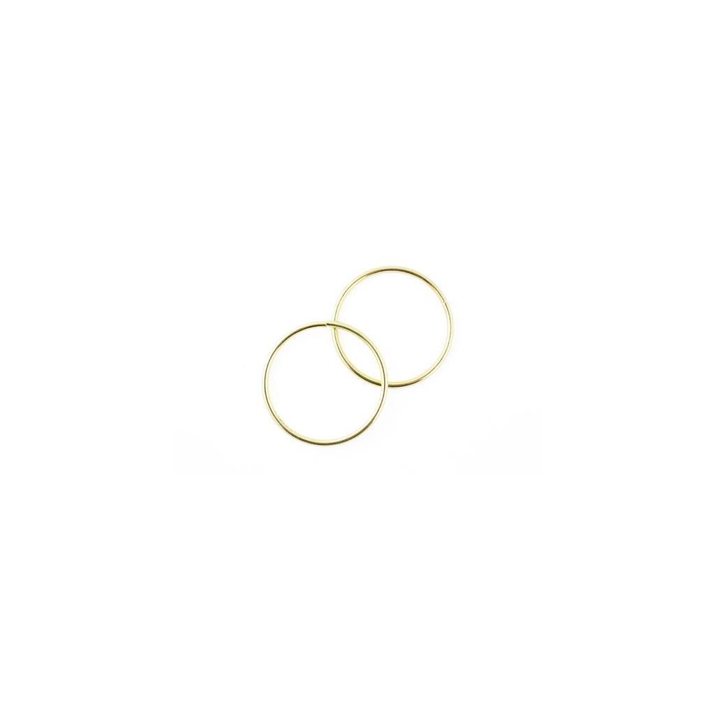 Lot 10 Cream GOLD Round flat Metal craft Rings Ring 1.75 1.25