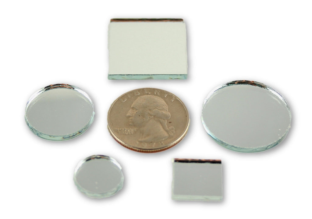 0.5 inch Small Tiny Round Craft Mirrors Bulk 50 Pieces Mirror Mosaic Tiles