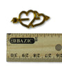 Gold Mini Double Hearts with Arrow Acrylic Charms Capias 24 Pieces