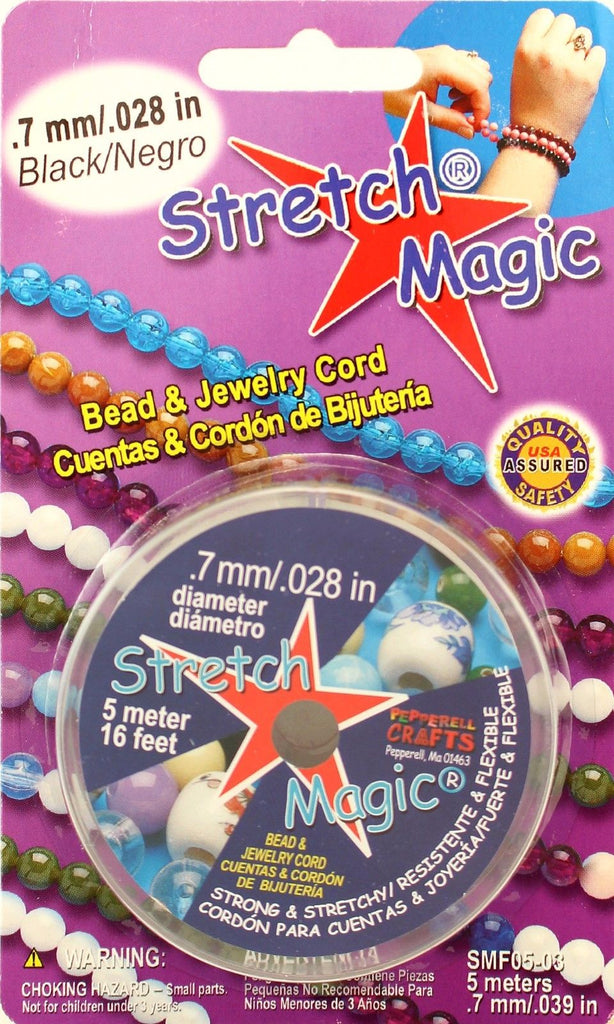 Clear & Black Stretch Magic Bulk Roll Beading & Jewelry Cord Sizes 0.5