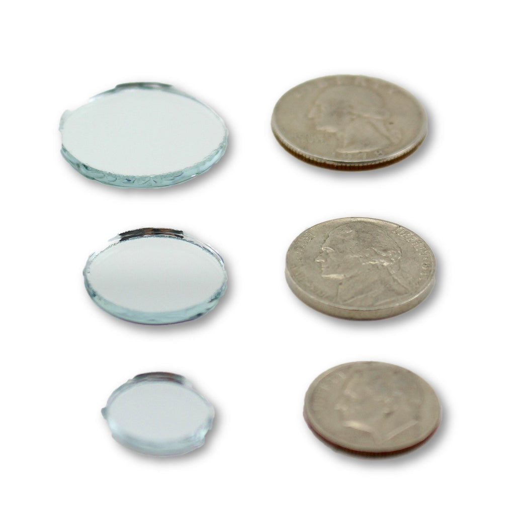 Small Mini Round Craft Mirrors Bulk Assortment 1/2, 3/4 & 1 inch 100 P