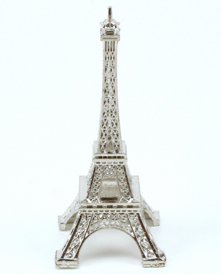 10 inch Silver Eiffel Tower Figurine 1 Piece - artcovecrafts.com