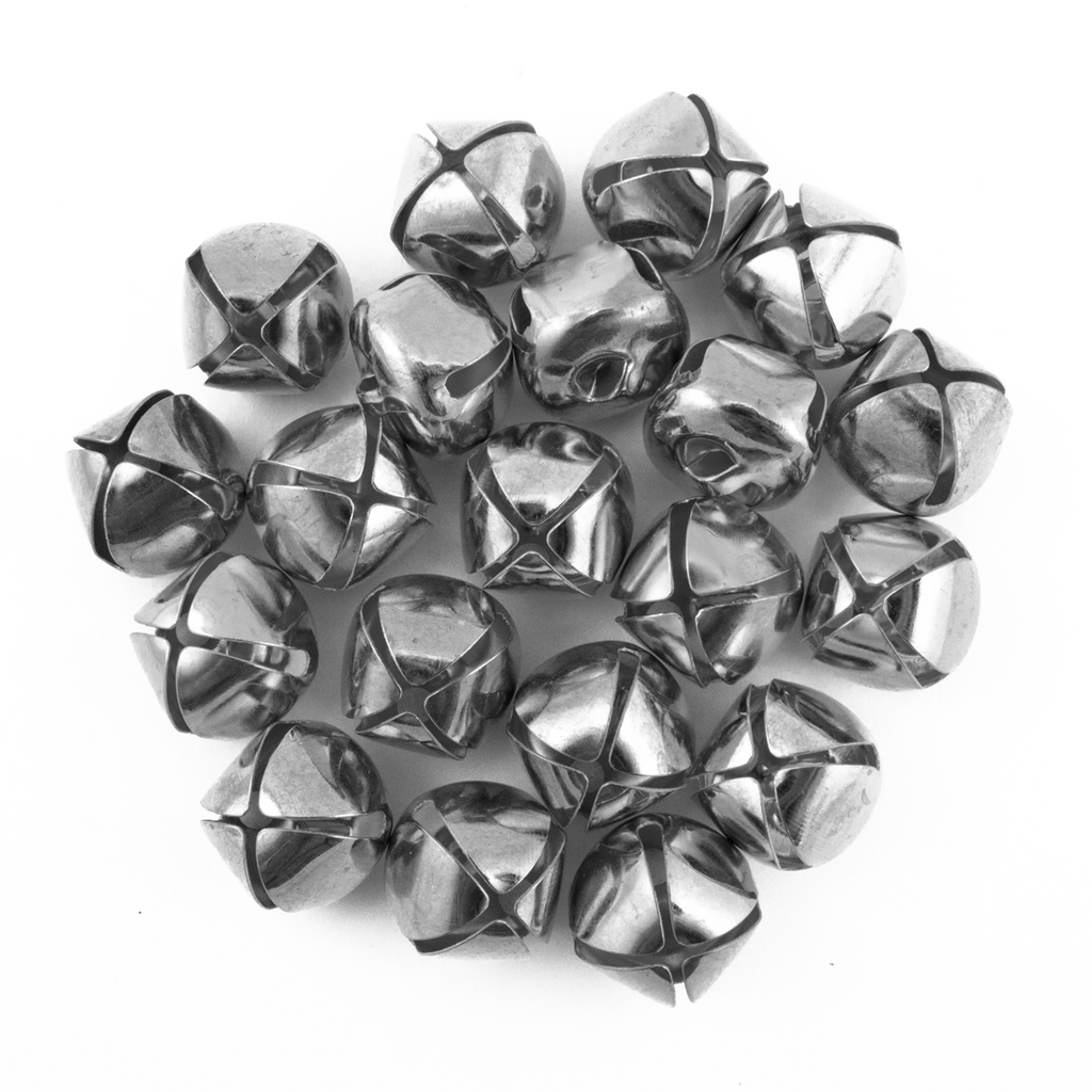 1.5 Inch 36mm Extra Large Giant Jumbo Silver Craft Jingle Bells 2 Pieces