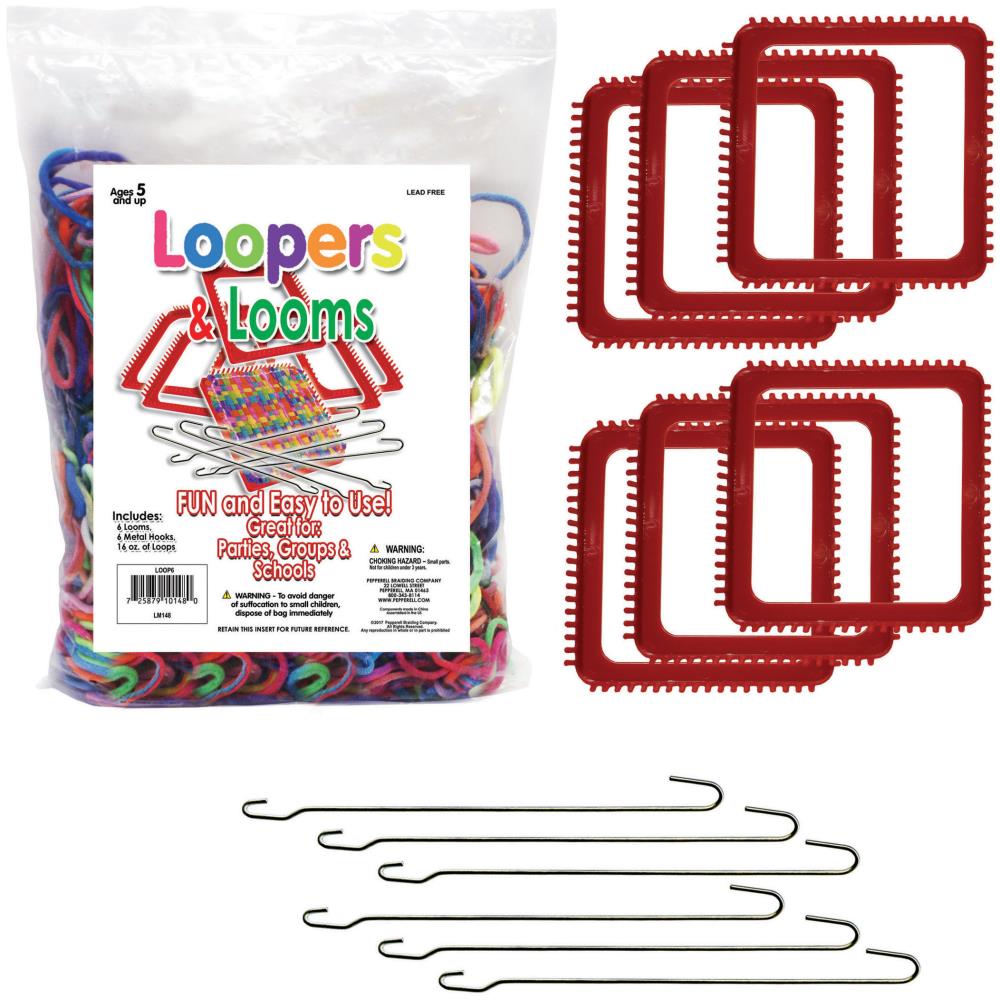 Premium Loom Potholder Loops Weaving Craft Loops 7 Inches Potholder Cotton Loops with 3 Pieces Crochet Hook for DIY Crafts Supplies, Multicolor