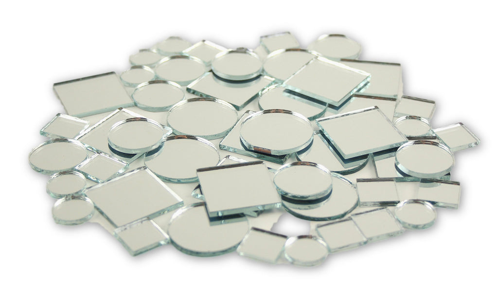Small Mini Square Craft Mirrors Bulk 0.5 & 1 Inch 100 Pieces Mirror Mosaic  Tiles