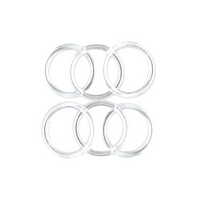 1.75 inch Clear Plastic Acrylic Mini Craft Rings 24 Pieces