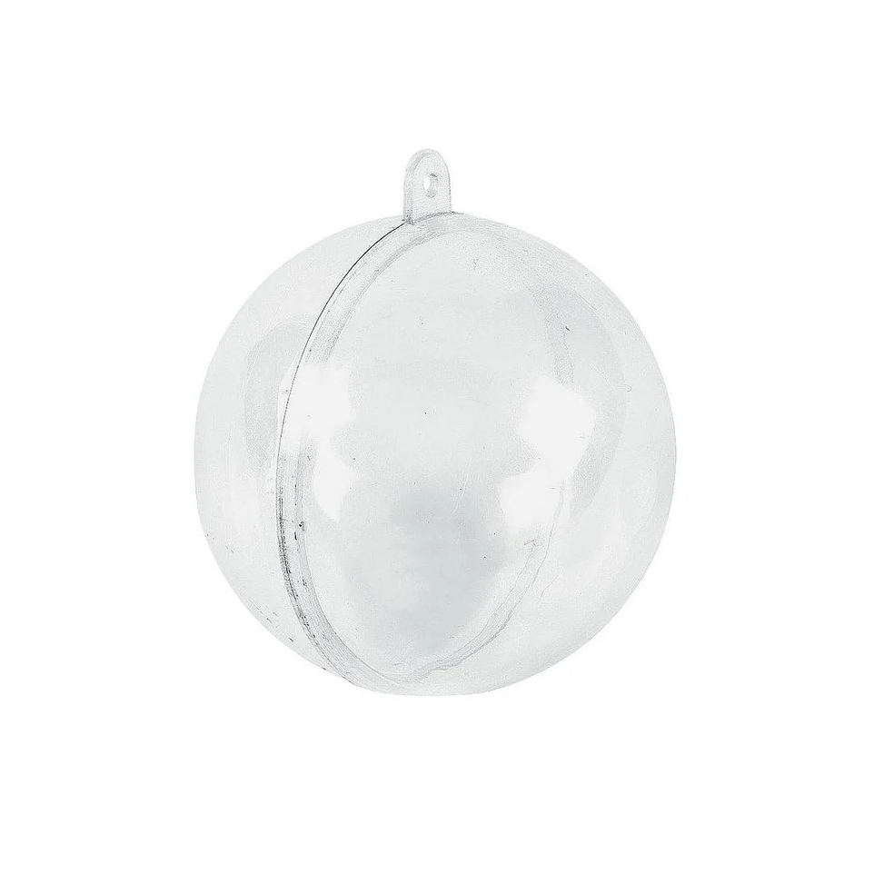 2.75 inch 70mm Clear Fillable Plastic Ornament Balls for Crafts