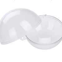 3.25 inch 80mm Clear Fillable Plastic Ornament Balls for Crafts 12 Pieces
