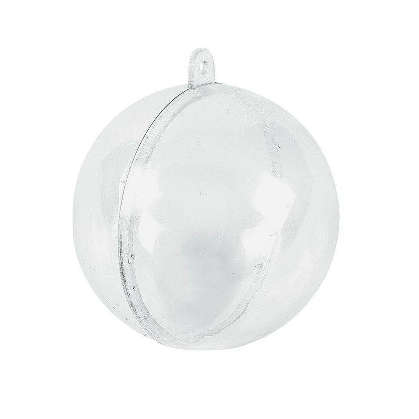 3.25 inch 80mm Clear Fillable Plastic Ornament Balls for Crafts 