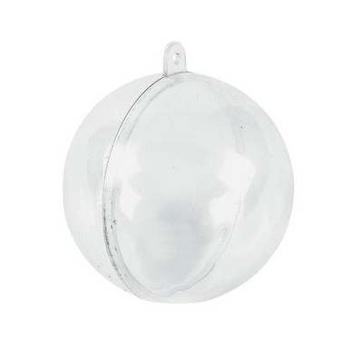 3.25 inch 80mm Clear Fillable Plastic Ornament Balls for Crafts 