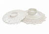 3.5 Inch White Plastic Ornament Base Cake Topper 12 Pieces
