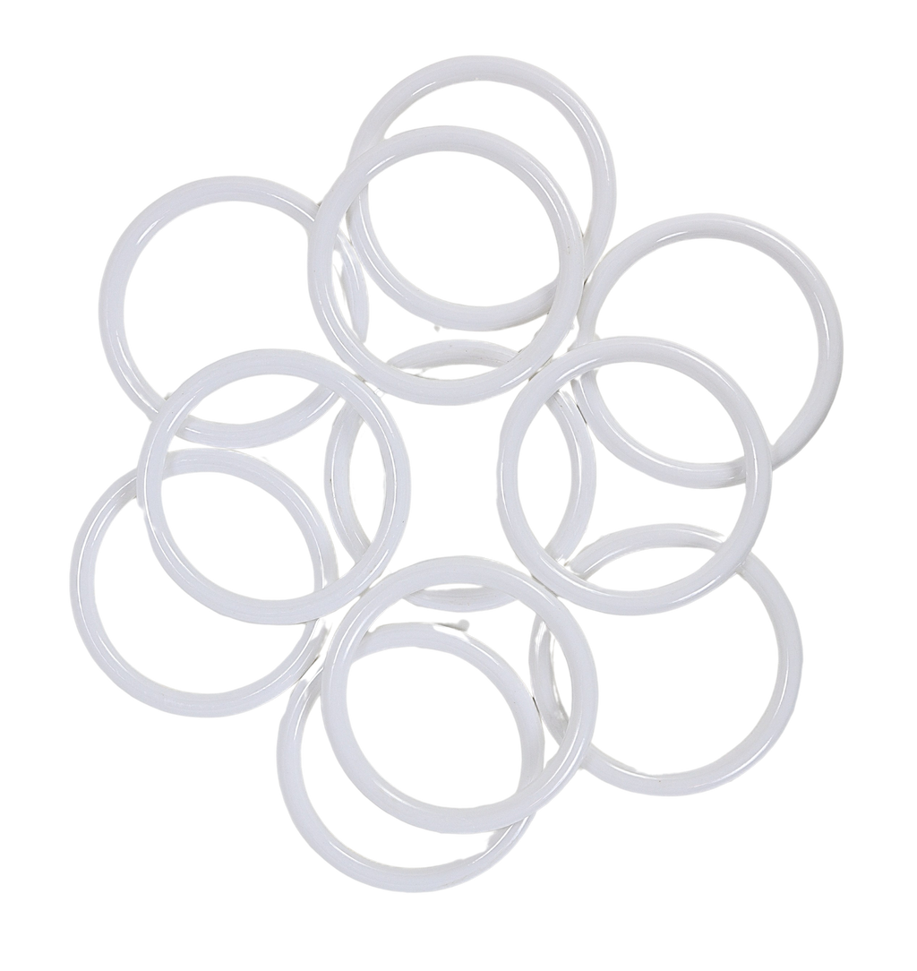 3 inch White Plastic Acrylic Rings 5/16 inch Thick 12 Pieces