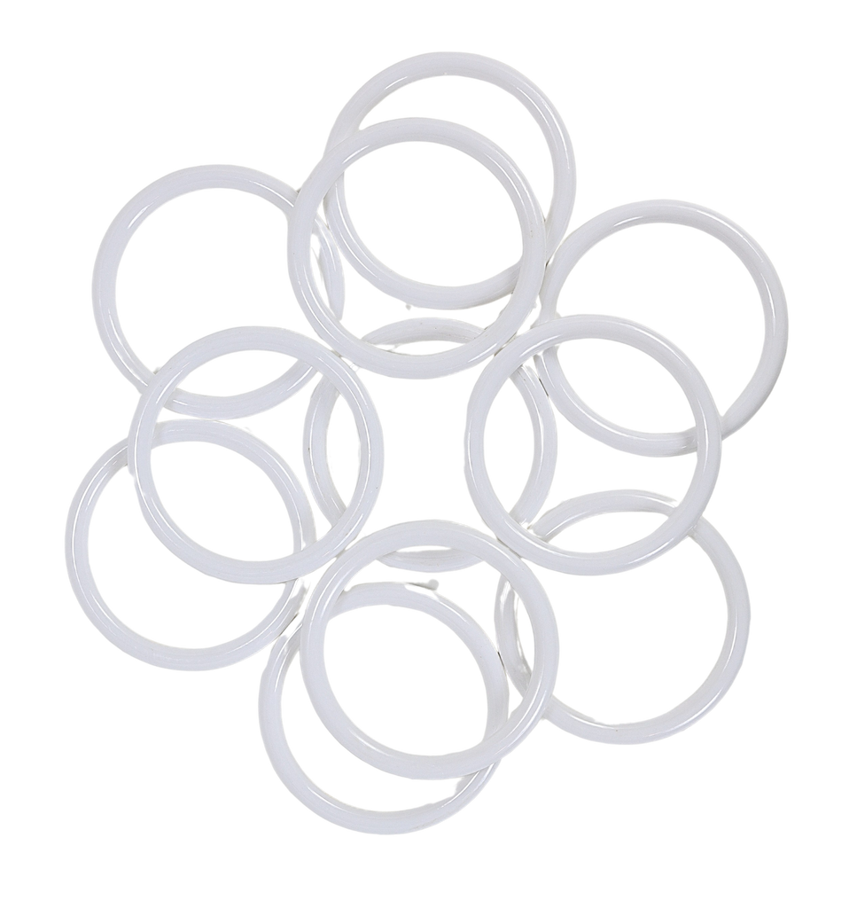 4 inch White Plastic Acrylic Craft Rings 5/16 inch Thick 12 Pieces ...