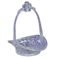 5 inch Clear Plastic Mini Basket with Flower Handle