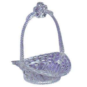 5 inch Clear Plastic Mini Basket with Flower Handle