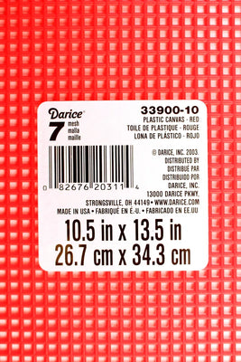 7 Mesh Count Red Plastic Canvas Sheets Bulk 10.5 x 13.5 Inch [12 Sheet]