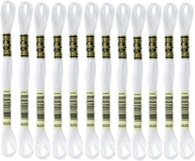 DMC Embroidery Floss Number B5200 Snow White Bulk 8.7 Yards 12 Skeins