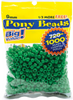 9mm Opaque Green Pony Beads Bulk 1,000 Pieces