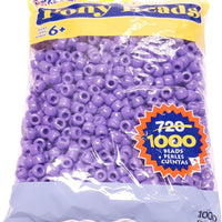 9mm Purple Pony Beads Bulk 1,000 Pieces