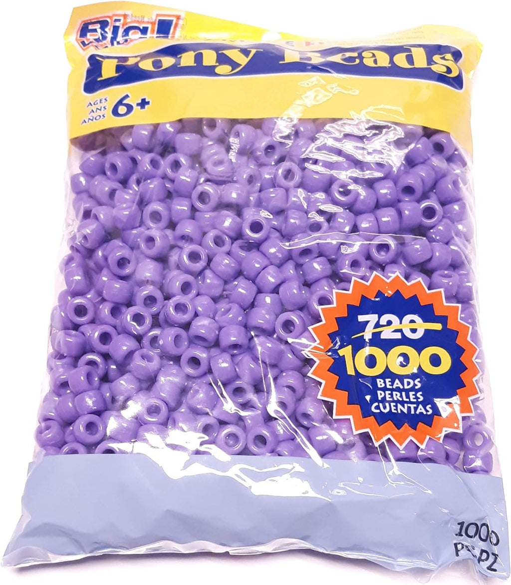 9mm Purple Pony Beads Bulk 1,000 Pieces