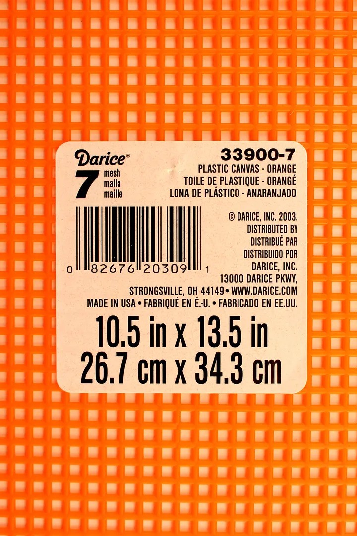 7 Mesh Count Orange Plastic Canvas Sheets Bulk 10.5 x 13.5 Inch 12 Sheet