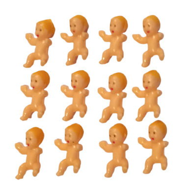 1.25 Inch Mini Small Plastic Baby Babies White Skin 48 Pieces