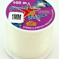Clear & Black Stretch Magic Bulk Roll Beading & Jewelry Cord Sizes 0.5mm, 0.7mm 1mm - artcovecrafts.com