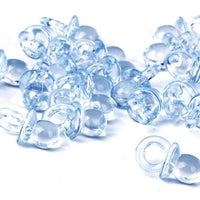 0.5 x 0.75 Inch Plastic Mini Clear Blue Baby Pacifiers Bulk 144 Pieces