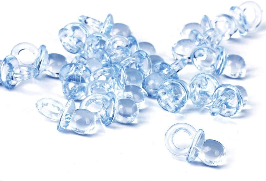 0.5 x 0.75 Inch Plastic Mini Clear Blue Baby Pacifiers Bulk 144 Pieces ...