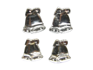 Mini Double Wedding Bells Acrylic Charms Capias 24 Pieces