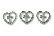 Mini Cross Inside Heart Acrylic Charms Capias 24 Pieces