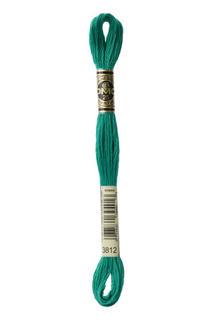 DMC 6 Strand Embroidery Floss Cotton Thread 3812 Very Dk Seagreen 8.7 Yards 1 Skein