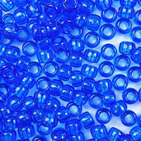 9mm Transparent Dark Blue Pony Beads Bulk 1,000