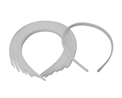0.25 inch Wide White Plain Plastic Headbands Bulk 