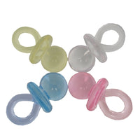 1.75 Inch Plastic Mini Clear Pink Baby Pacifiers 12 Pieces
