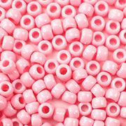 9mm Opaque Pink Pony Beads Bulk 1,000