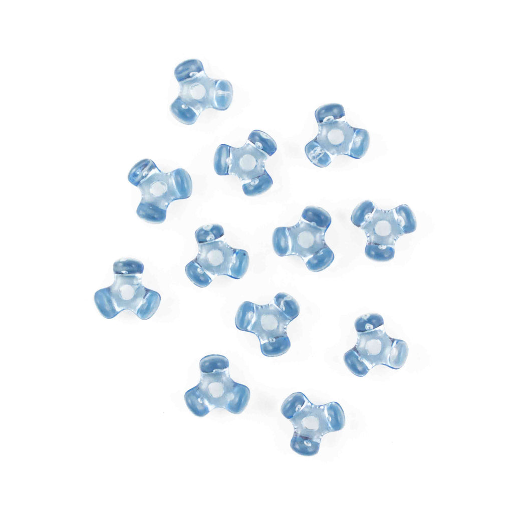 11 mm Acrylic Light Blue Tri Beads Bulk 1,000 Pieces - artcovecrafts.com