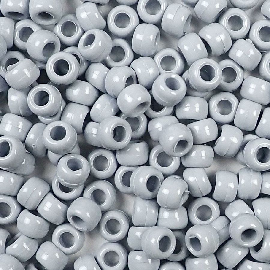 9mm Opaque Gray Pony Beads Bulk 1,000 Pieces