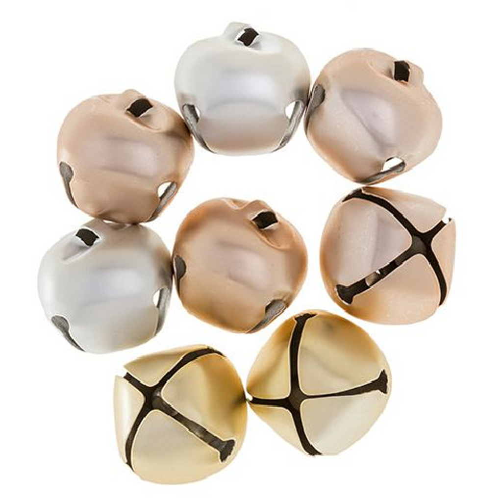 1.5 inch 35mm Gold Silver Rosegold Large Craft Jingle Bells 8 Pieces - artcovecrafts.com