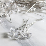 2 inch Clear Diamond Corsage Pins 144 Pieces - artcovecrafts.com