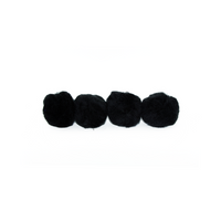 1 inch Black Small Craft Pom Poms 100 Pieces - artcovecrafts.com